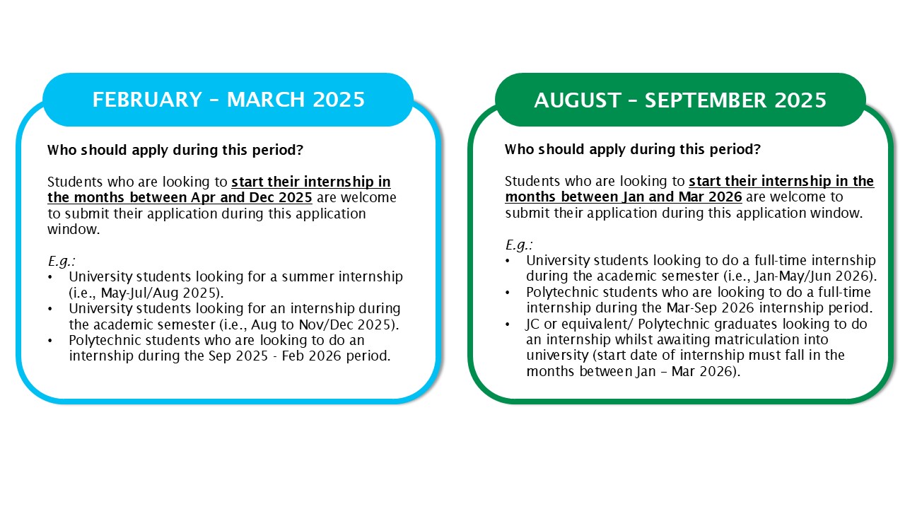 GovTech internship 2025 application periods