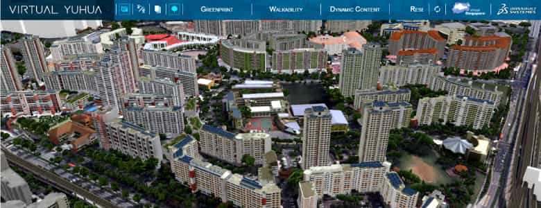 Virtual Singapore allows for different views of the Cityscape.