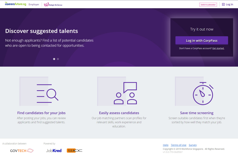 MyCareersFuture.sg is also useful for employers to find potential employees