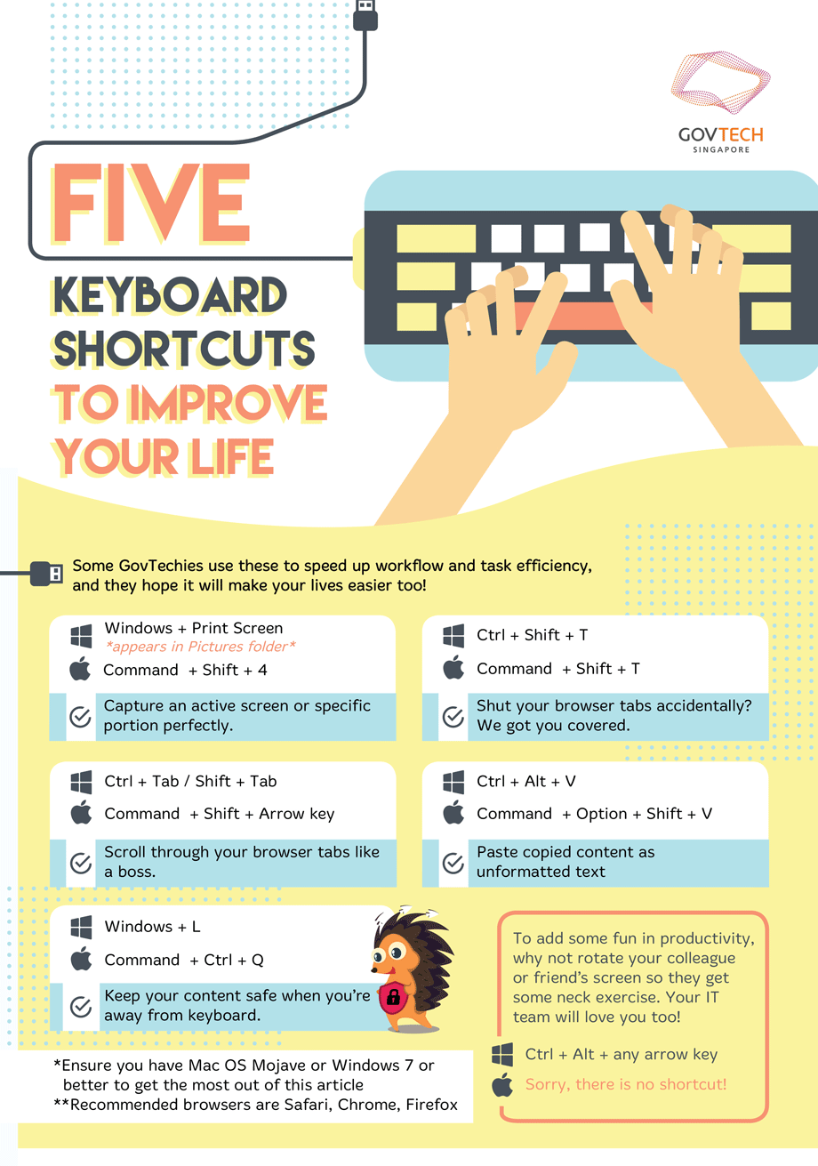 Five keyboard shortcuts from GovTech to improve your life in a Smart Nation