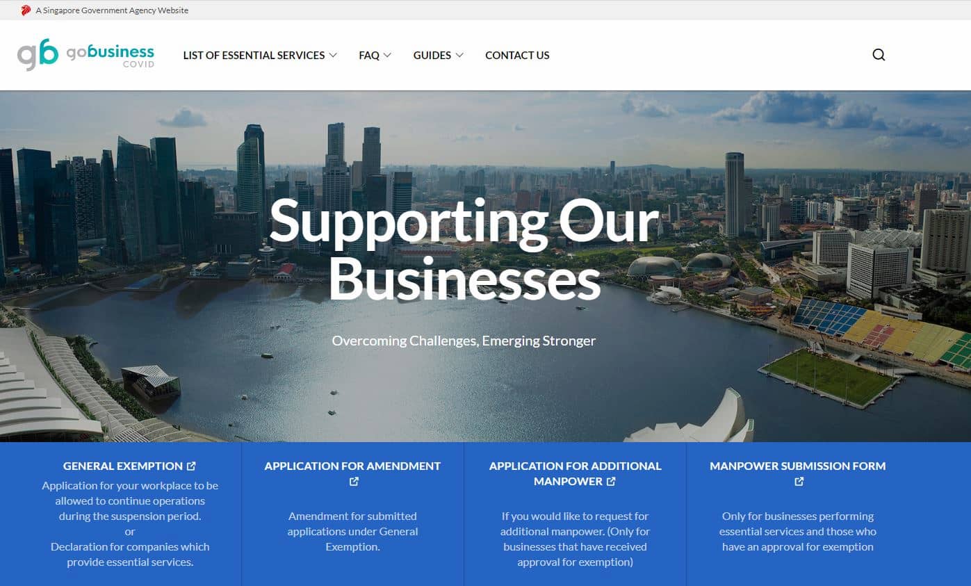 Screenshot of GoBusiness website